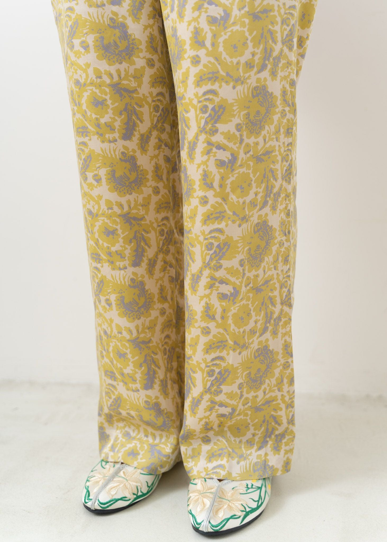 Modal Satin Flower Print Pants
