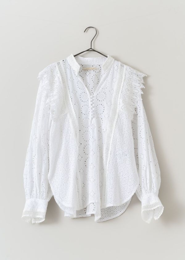 Cotton Hemla Mix Lace Blouse | Pasand by ne Quittez pas | パサン 