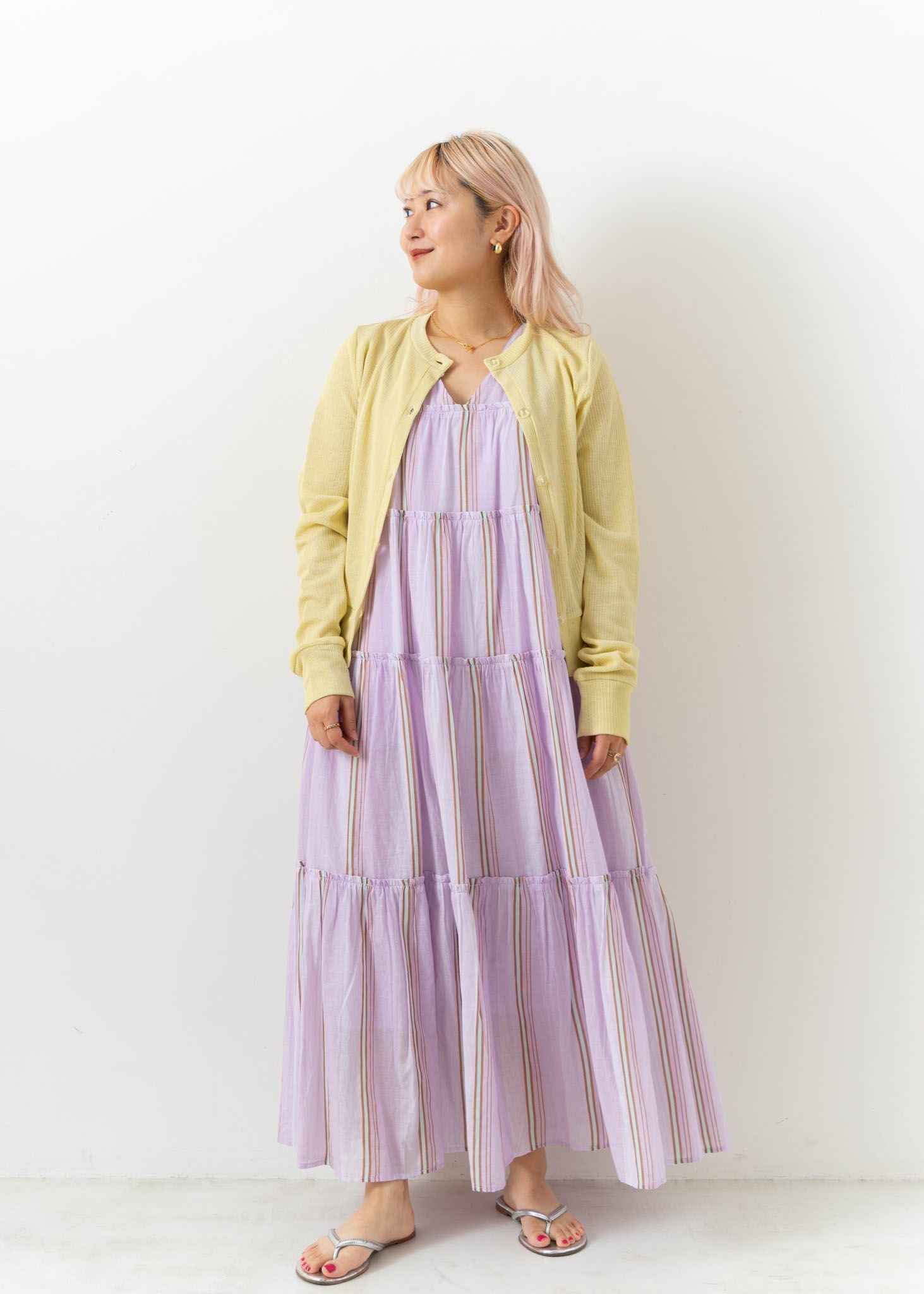Cotton Stripe Sleeveless Gather Dress | Pasand by ne Quittez pas 