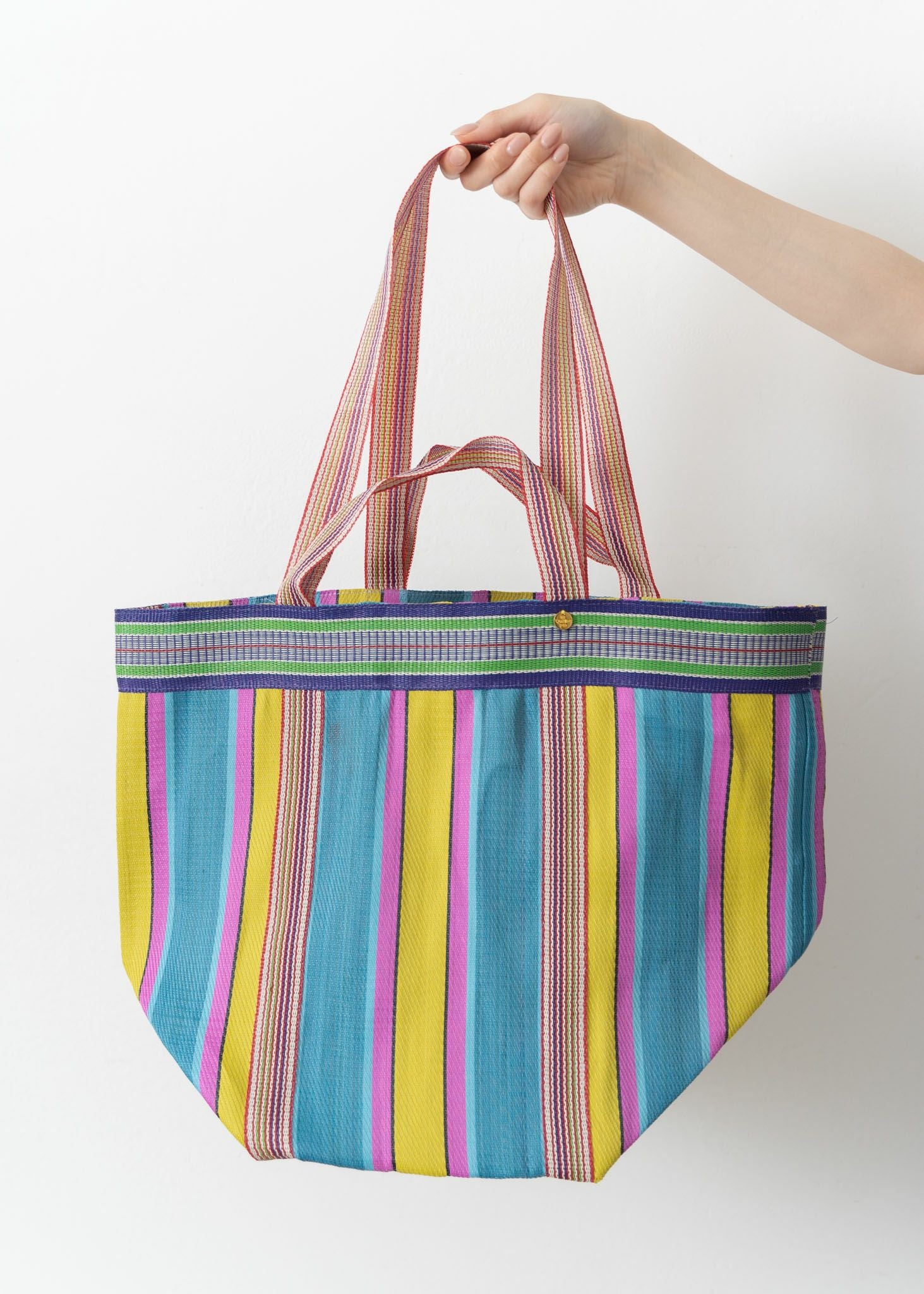 Multi Stripe Mesh Wide Tote Bag | Pasand by ne Quittez pas