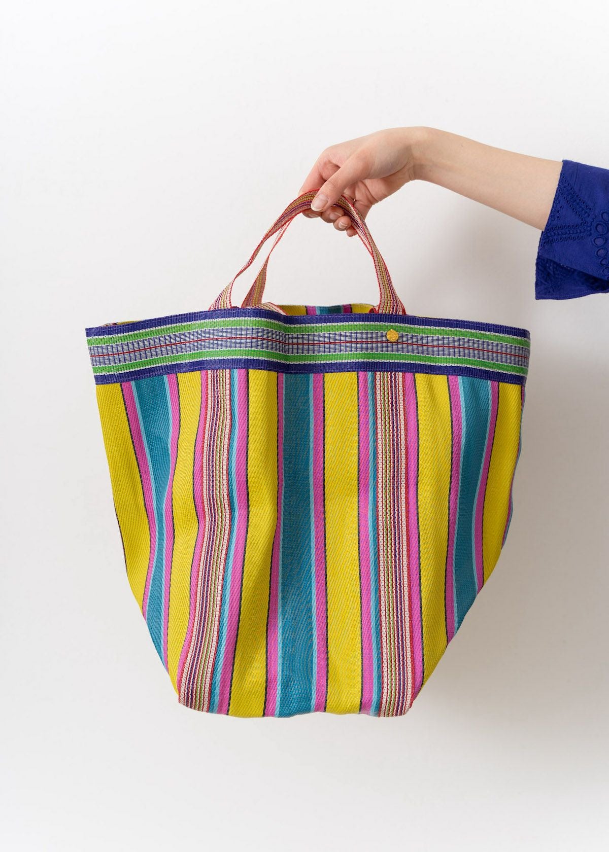 Multi Stripe Mesh Wide Tote Bag | Pasand by ne Quittez pas