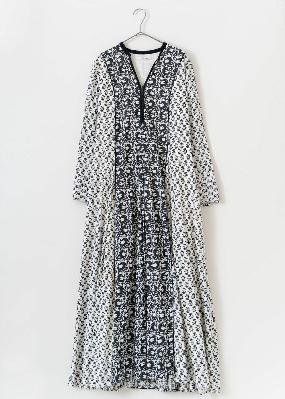 Cotton Jacquard Combi Print Panel Dress