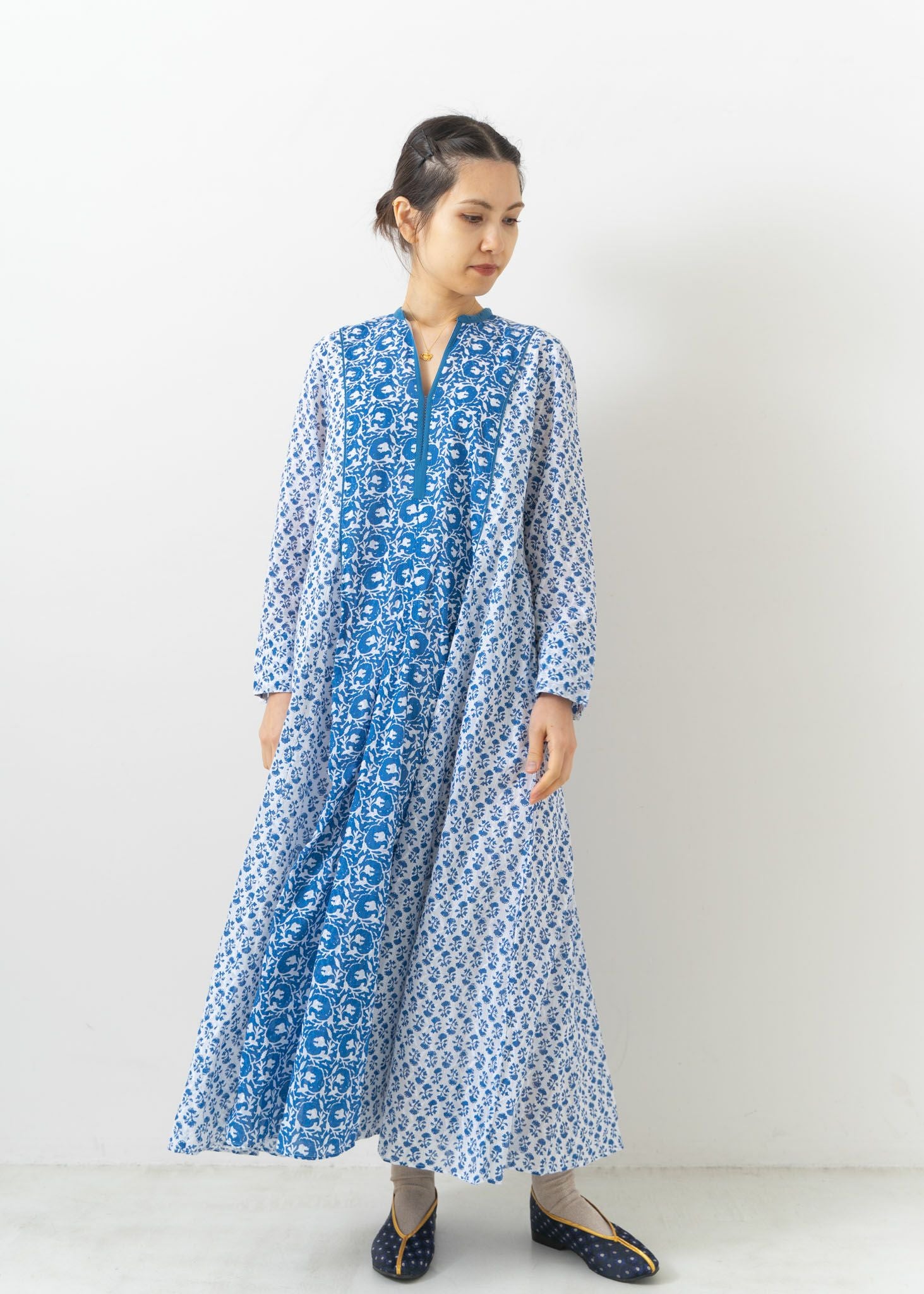 Cotton Jacquard Combi Print Panel Dress | Pasand by ne Quittez pas 