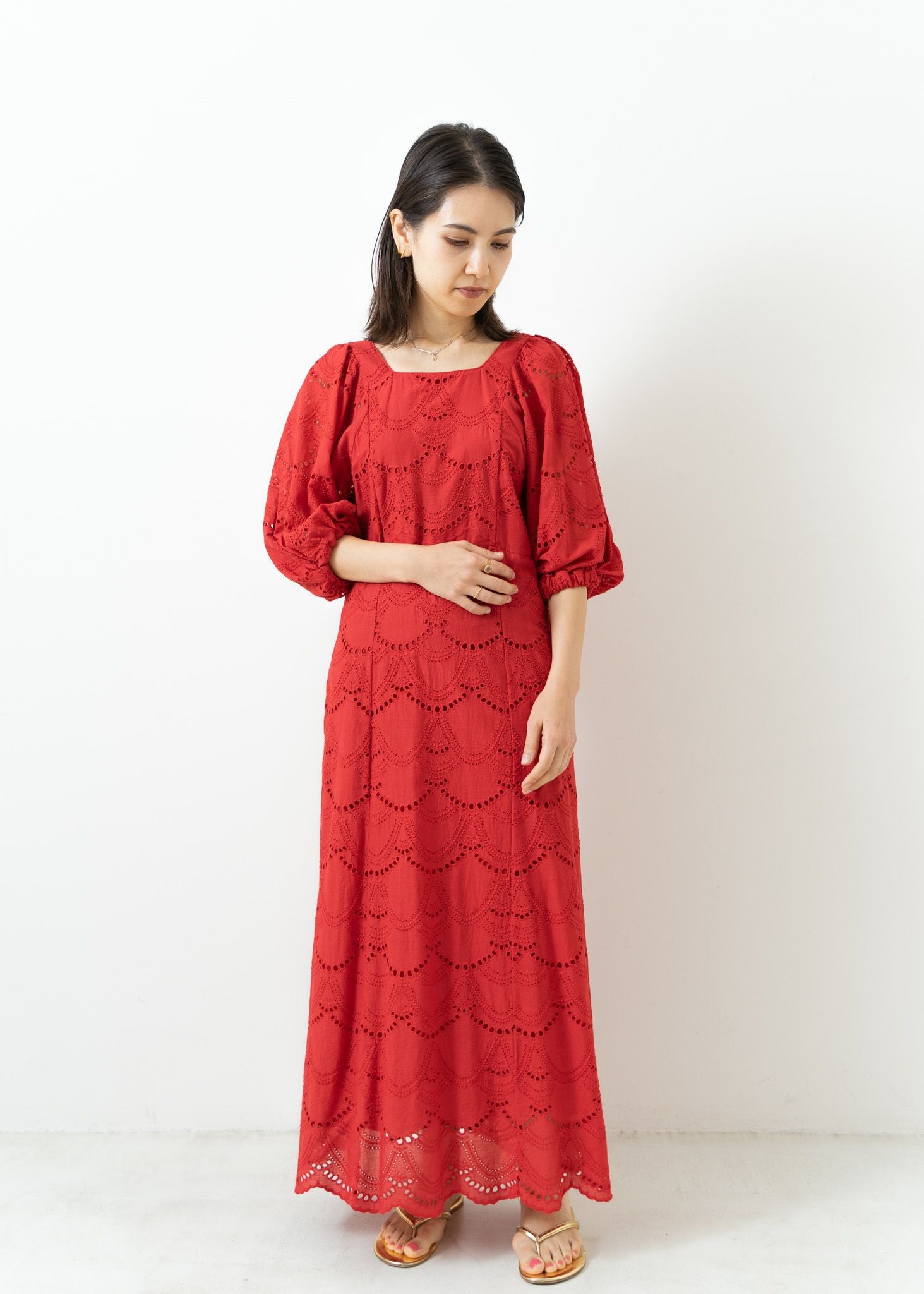 Cotton Voile Dot Hemla Dress | Pasand by ne Quittez pas | パサン