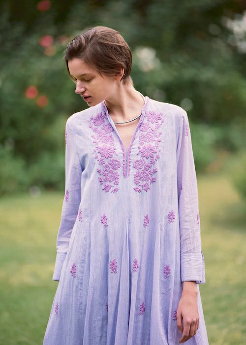 Chikan Embroidery Panel Dress | Pasand by ne Quittez pas | パサン