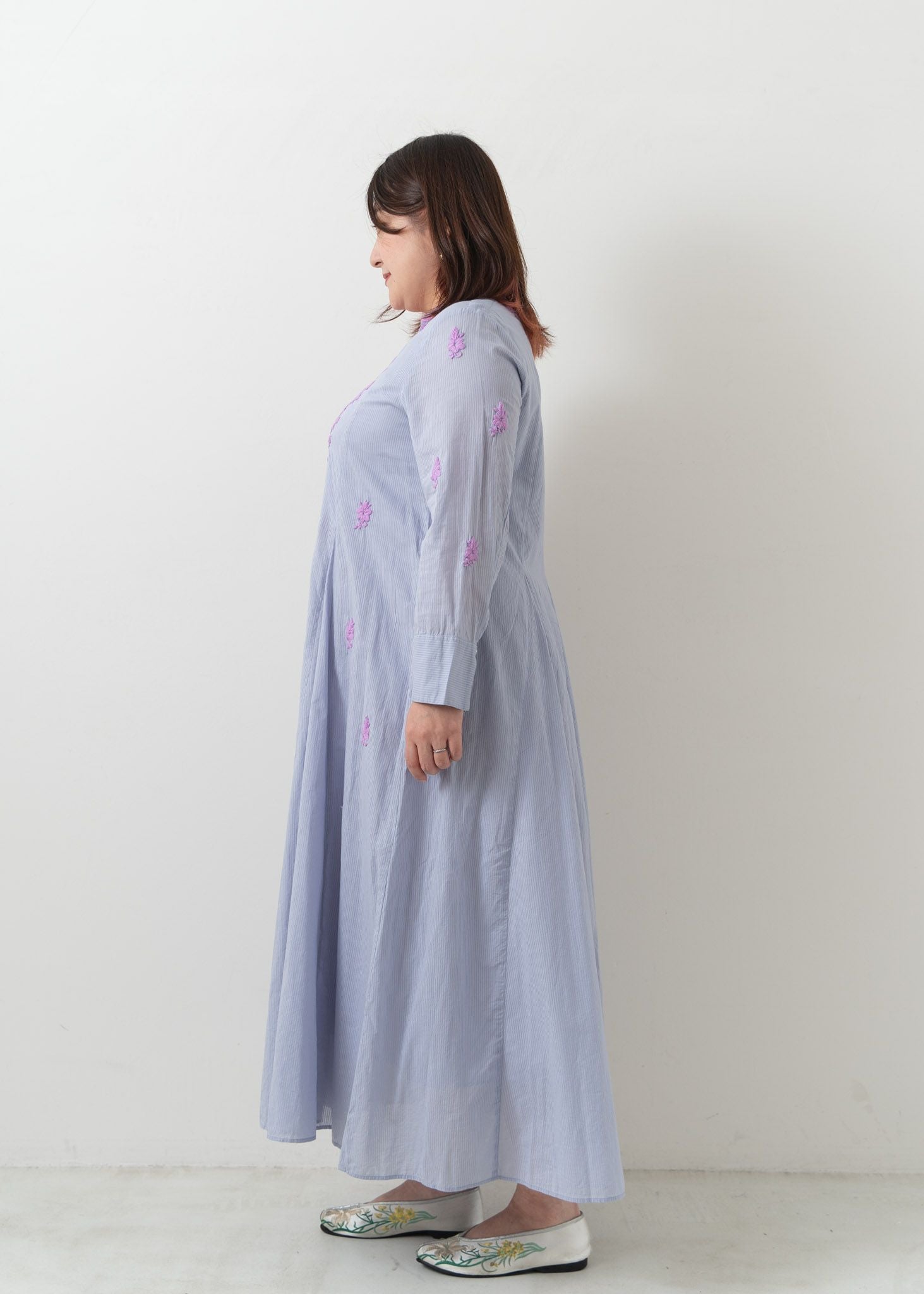 Chikan Embroidery Panel Dress