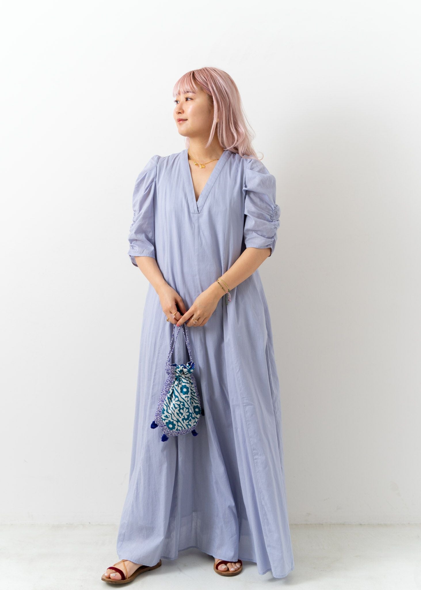 Dobby Stripe Plain Dress | Pasand by ne Quittez pas | パサンドバイ 