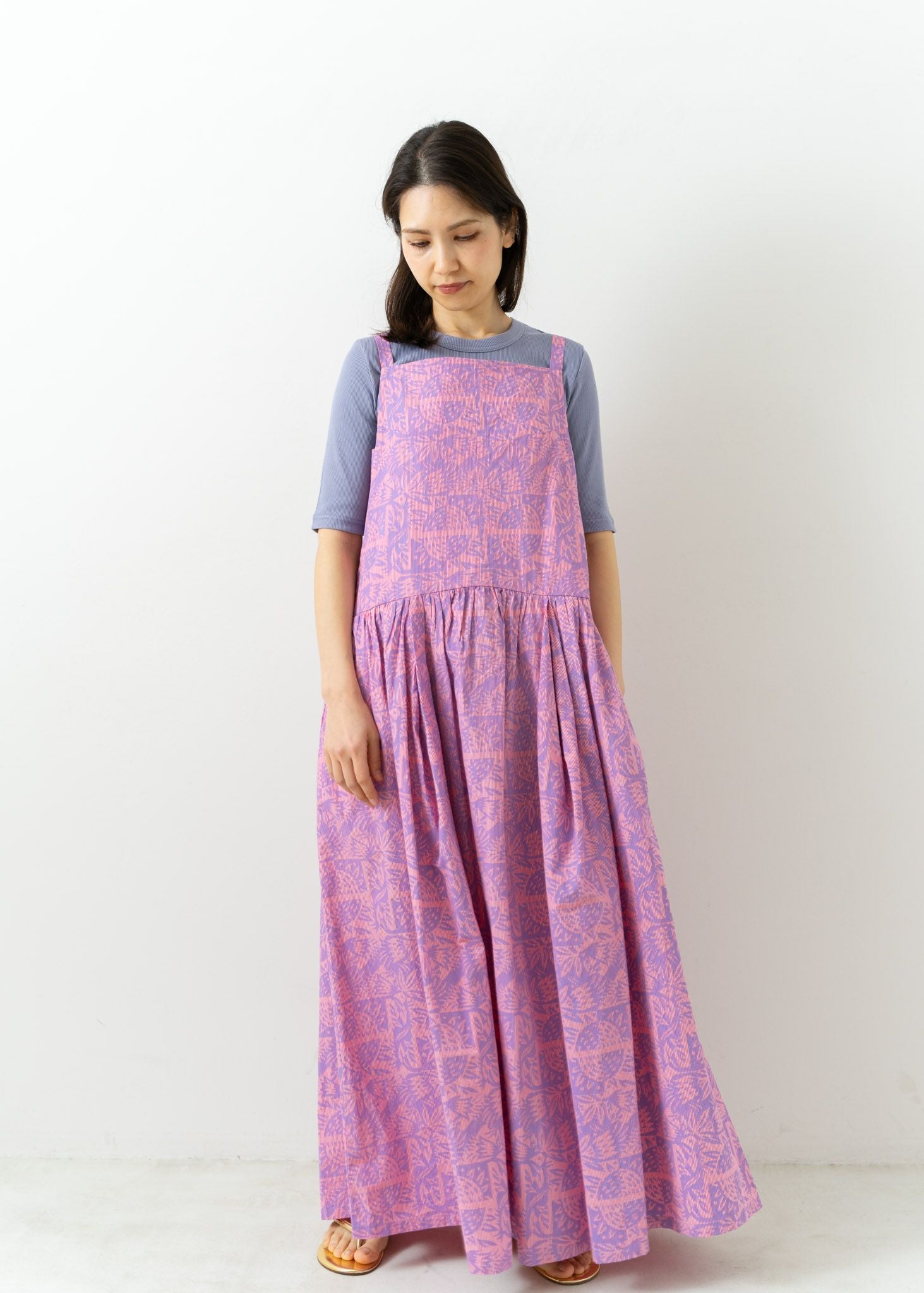 Poplin Stripe Block Print Strap Dress | Pasand by ne Quittez pas 