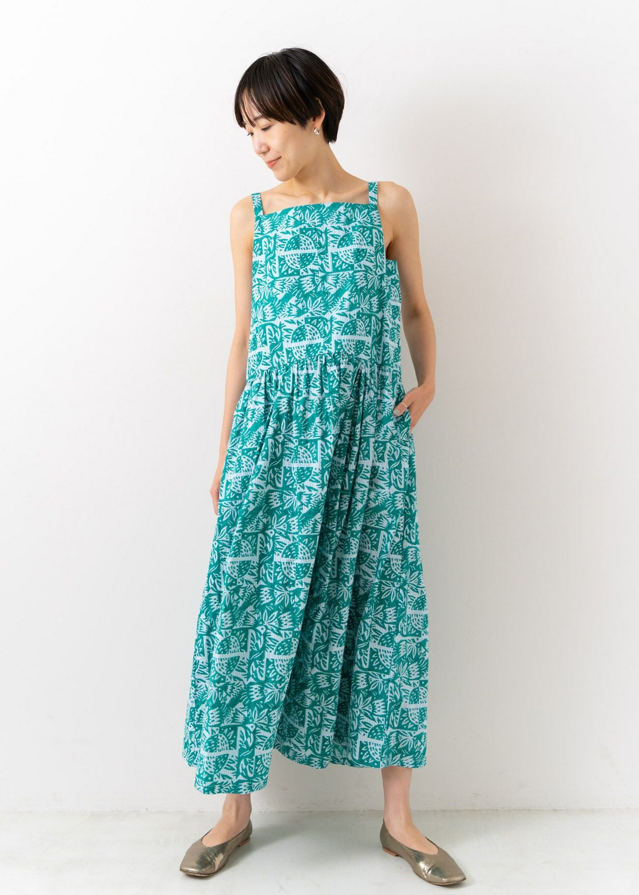 Poplin Stripe Block Print Strap Dress | Pasand by ne Quittez pas 