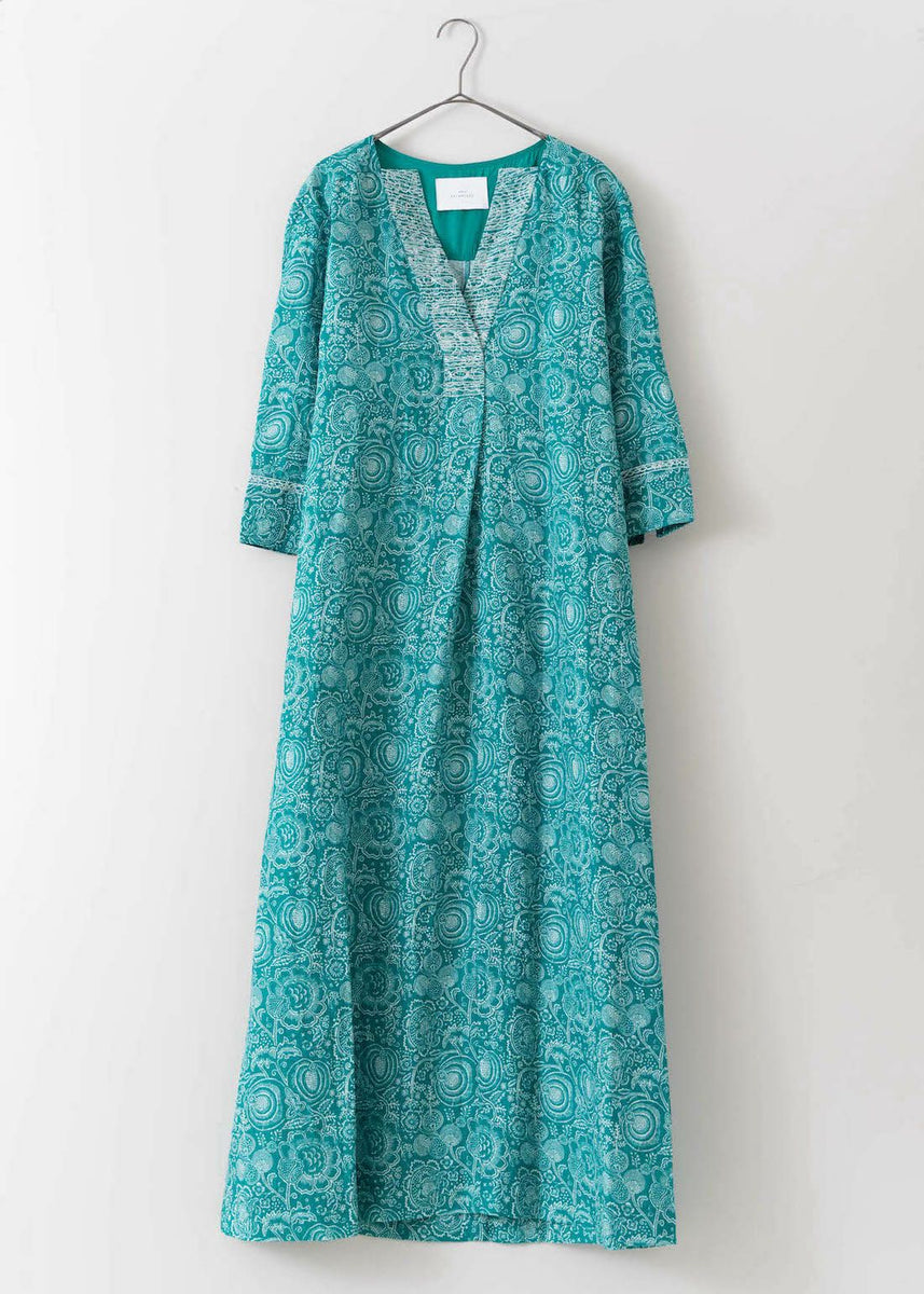 Cotton Linen Print Kaftan Dress | Pasand by ne Quittez pas 