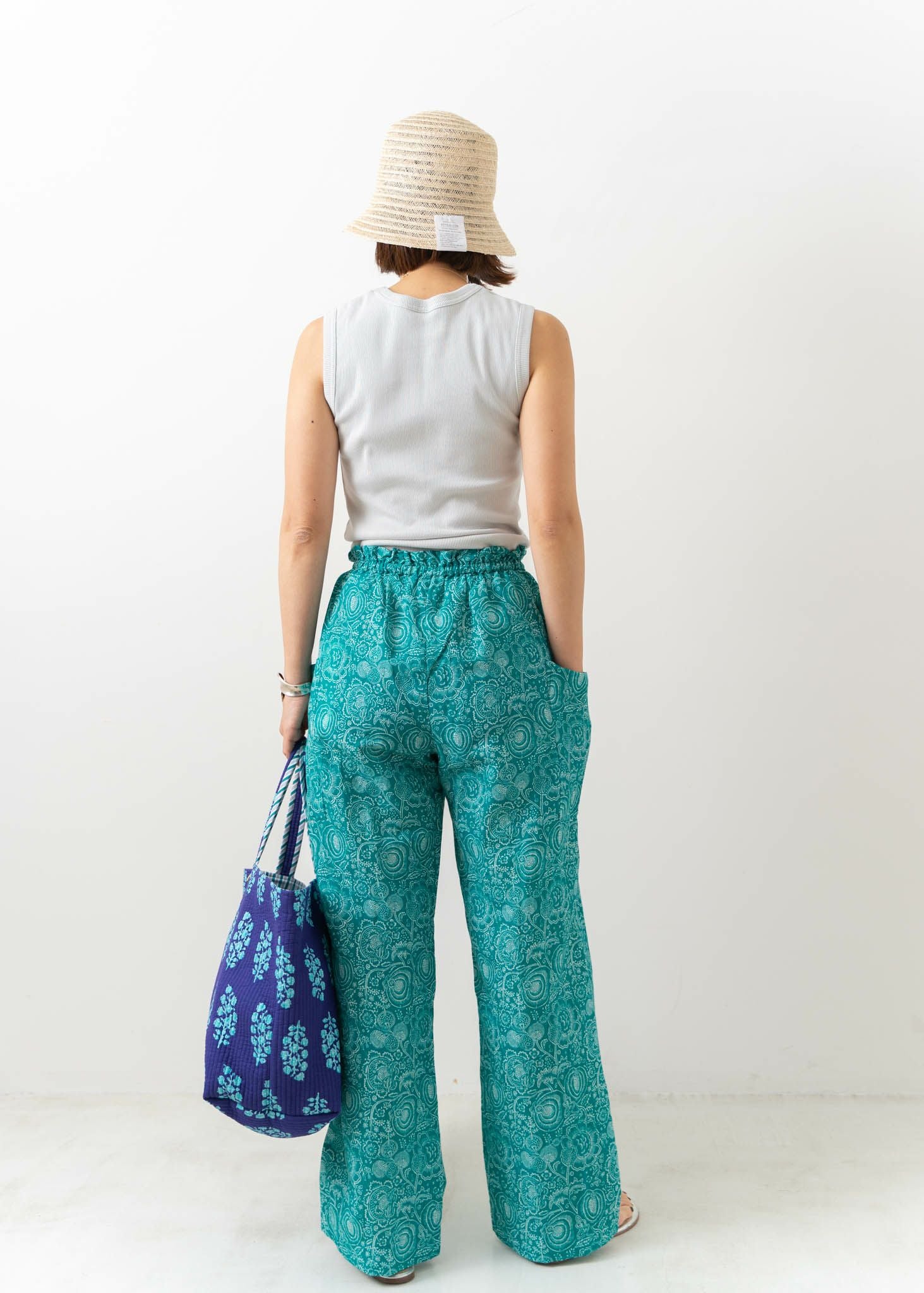 Cotton Linen Print Pants