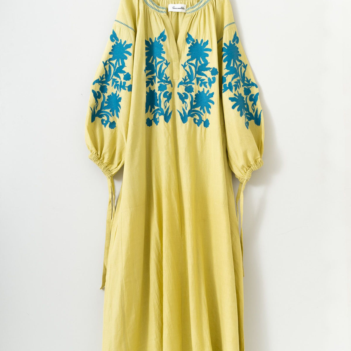 Cotton Linen Big Flower Embroidery Dress | Pasand by ne Quittez  