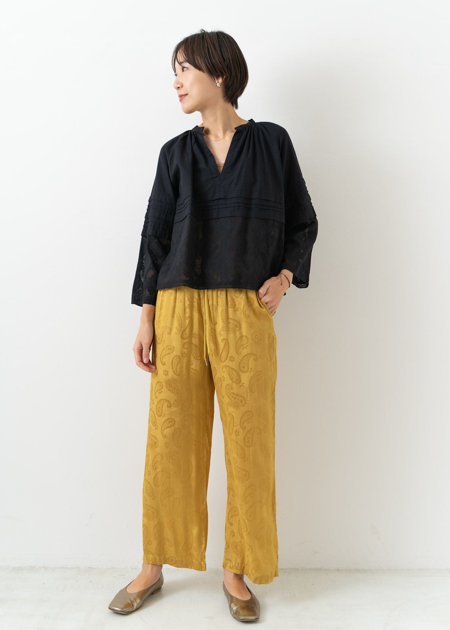 Cotton Linen Joint Lace Top | Pasand by ne Quittez pas | パサン