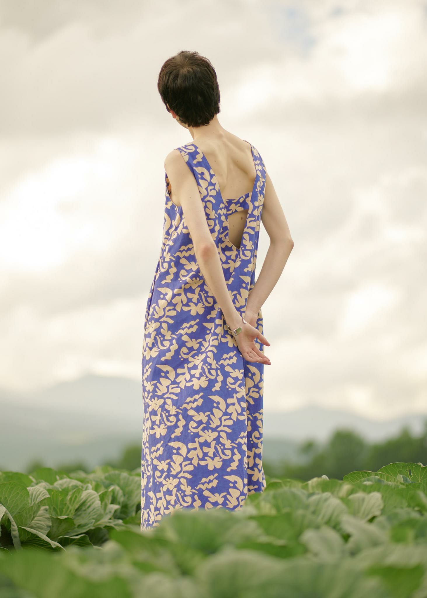 Cotton Linen Flower Print Dress