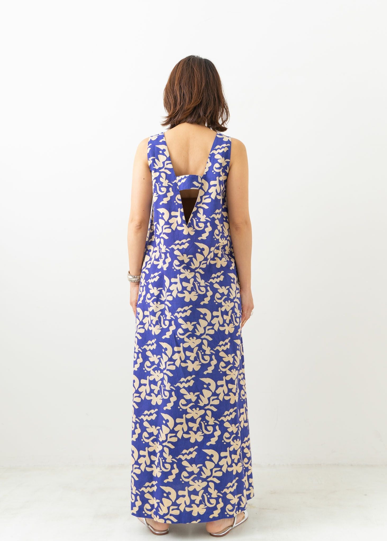 Cotton Linen Flower Print Dress