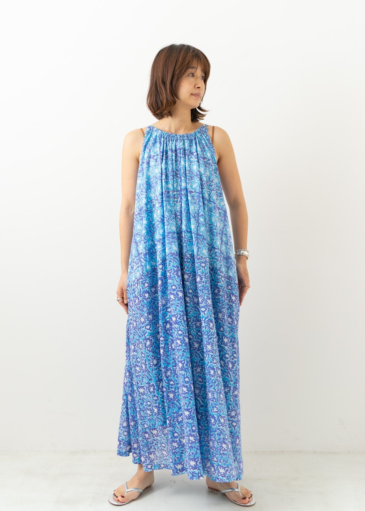 Cotton Block Flower Print Cami Dress | Pasand by ne Quittez pas 