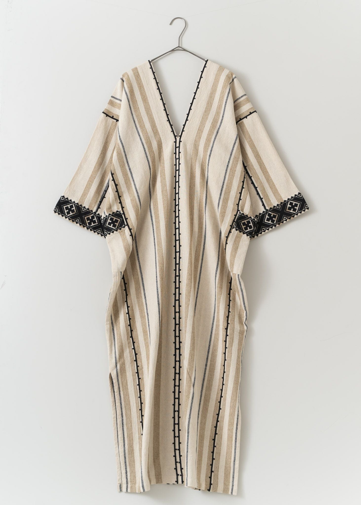 Cotton Silk Stripe Embroidery Dress | Pasand by ne Quittez pas 
