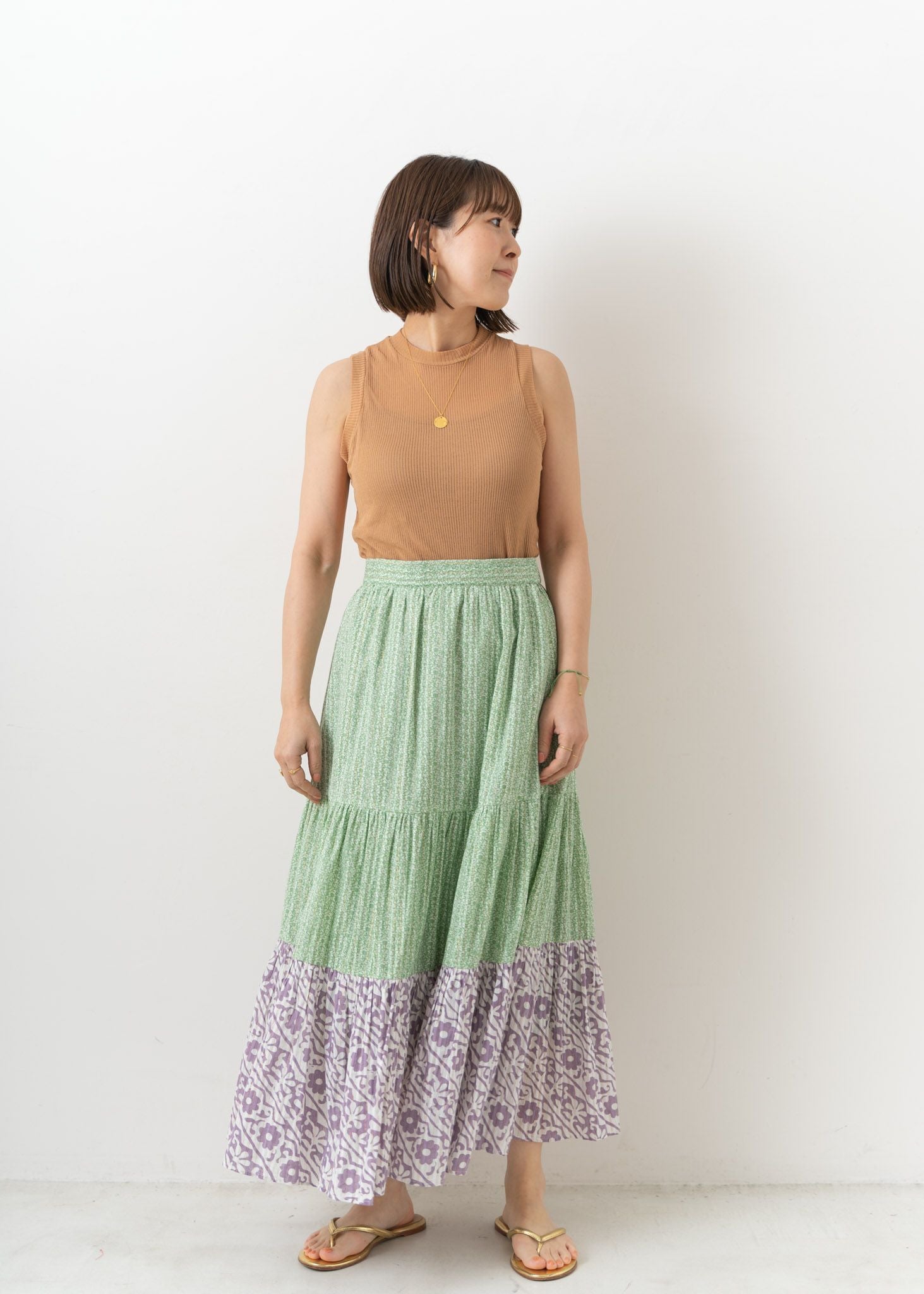 Cotton Double Flower Print Skirt | Pasand by ne Quittez pas 