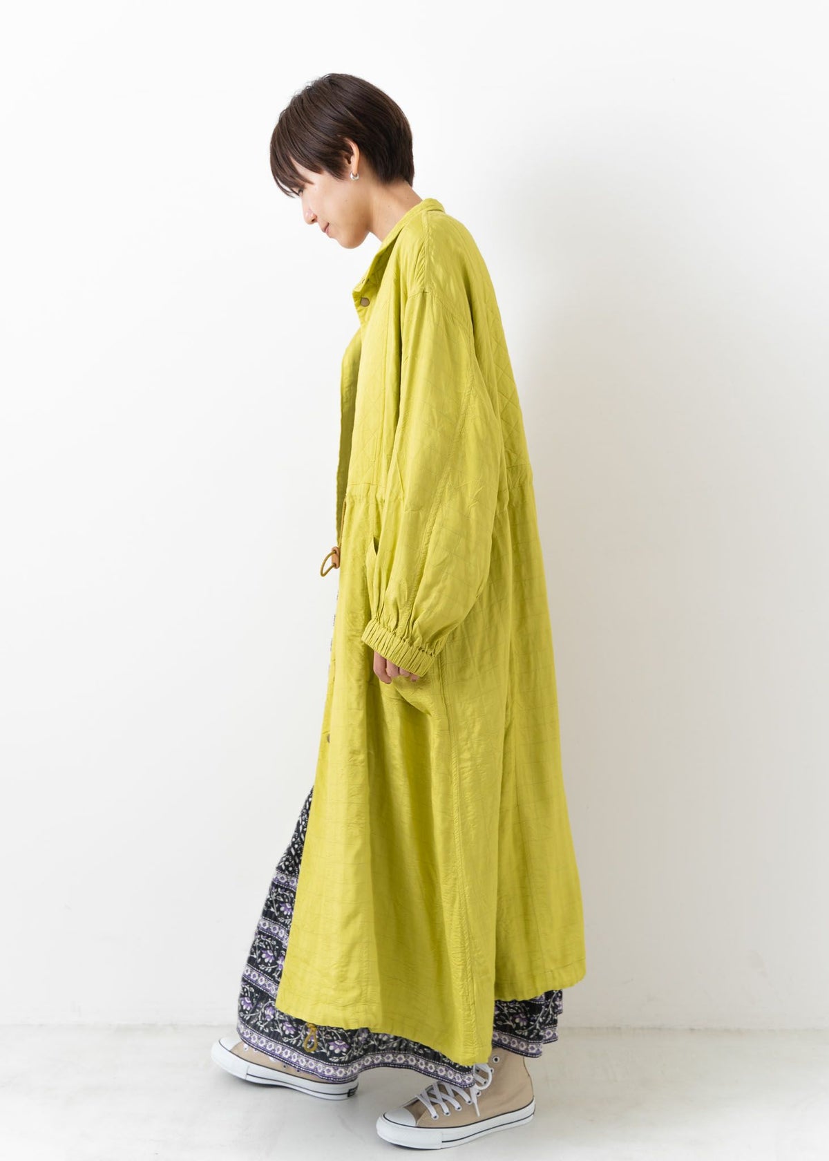 Square Stitch Long Coat