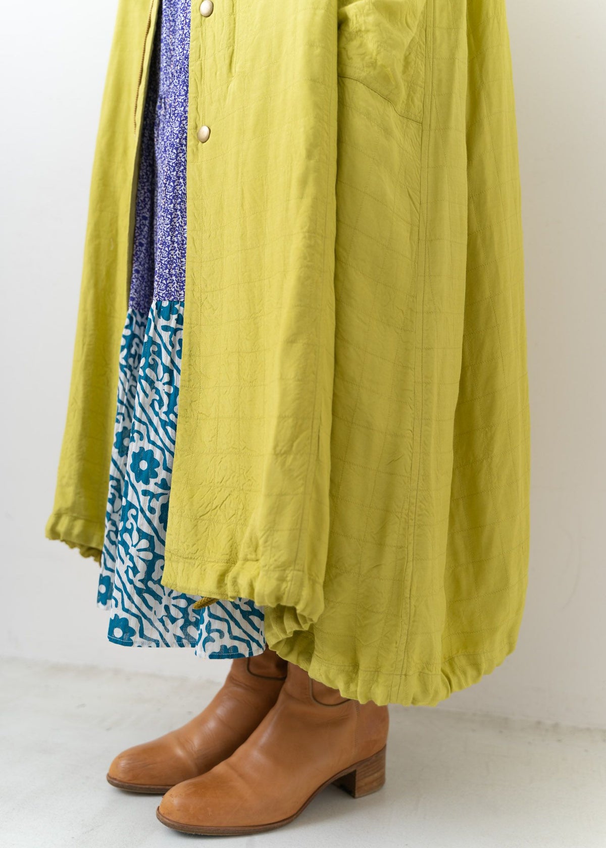 Square Stitch Long Coat