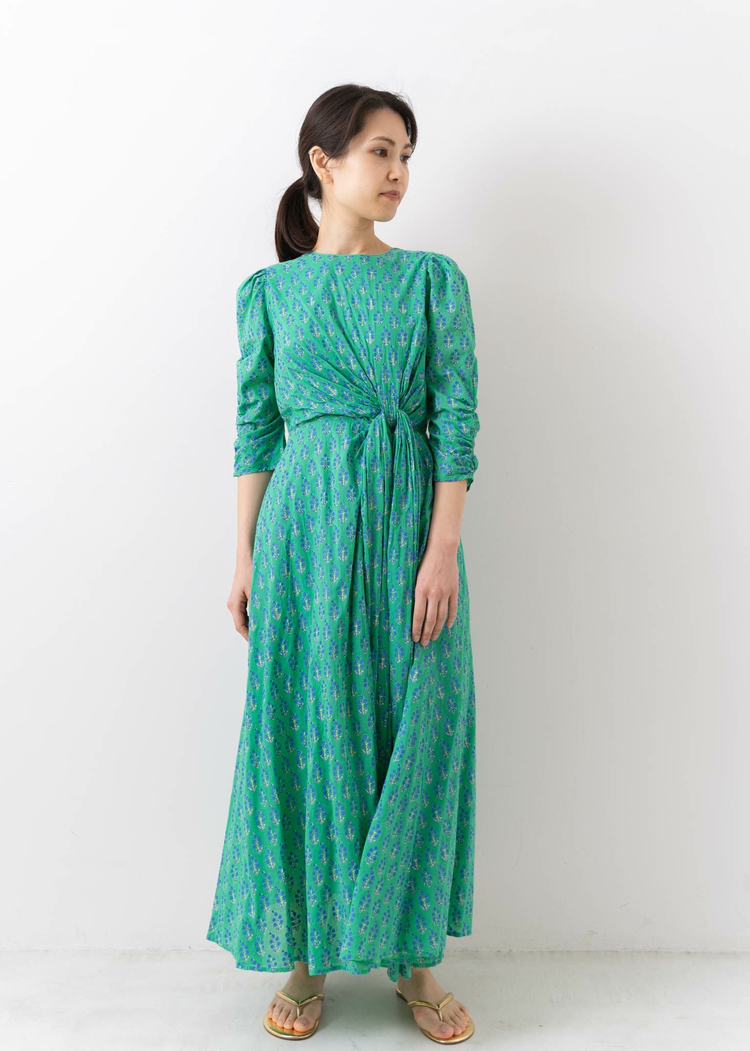 Cotton Voile Ethnic Print Twisted Waist Dress | Pasand by ne