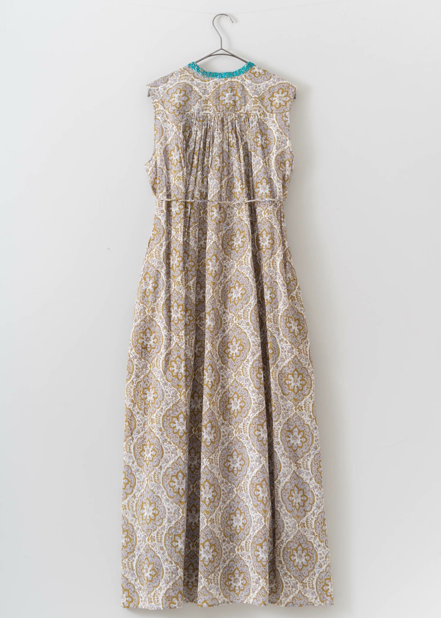 Cotton Voile Arabesque Print Sleeveless Dress