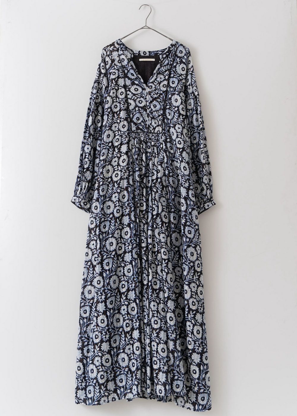 Cotton Lurex Stripe Flower Print Dress