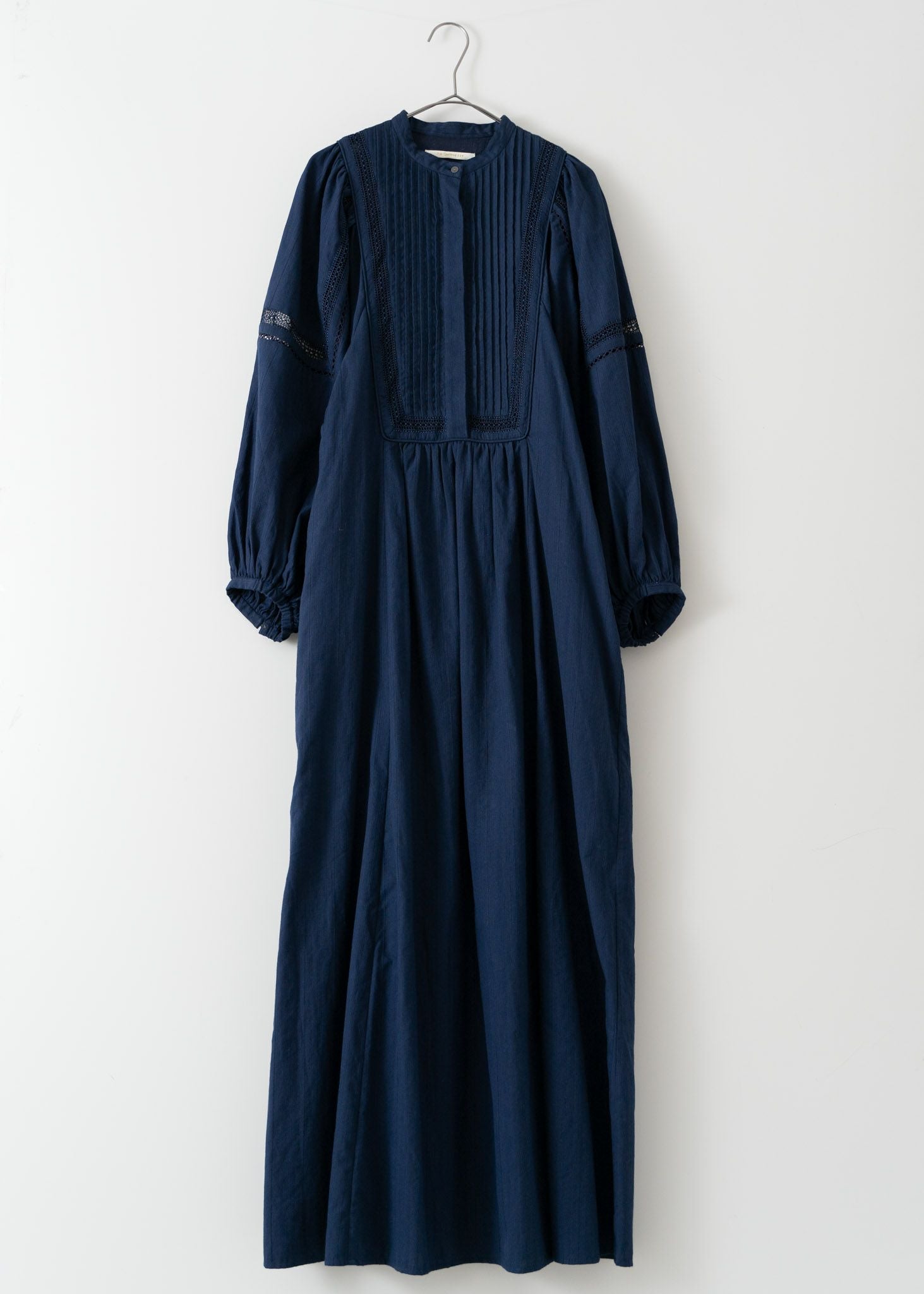 Cotton Dobby Stripe Square Lace Dress | Pasand by ne Quittez pas 