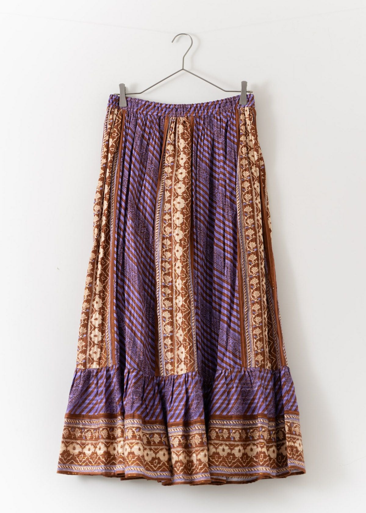 Cotton Stripe Ethnic Print Skirt | Pasand by ne Quittez pas