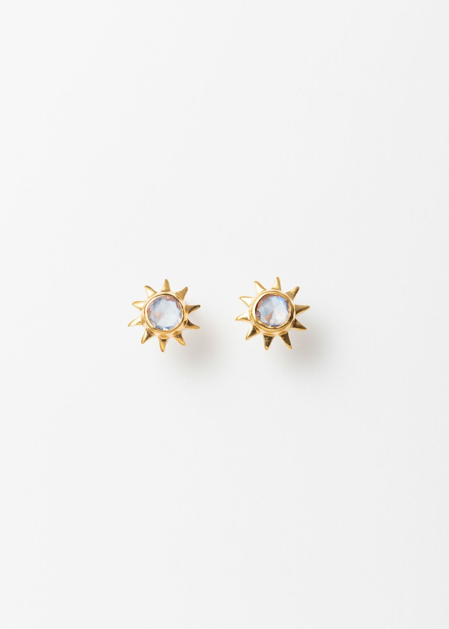 Sun Stud With Rainbow Moonstone