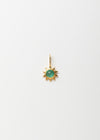 Sun Necklace Charm With Emerald