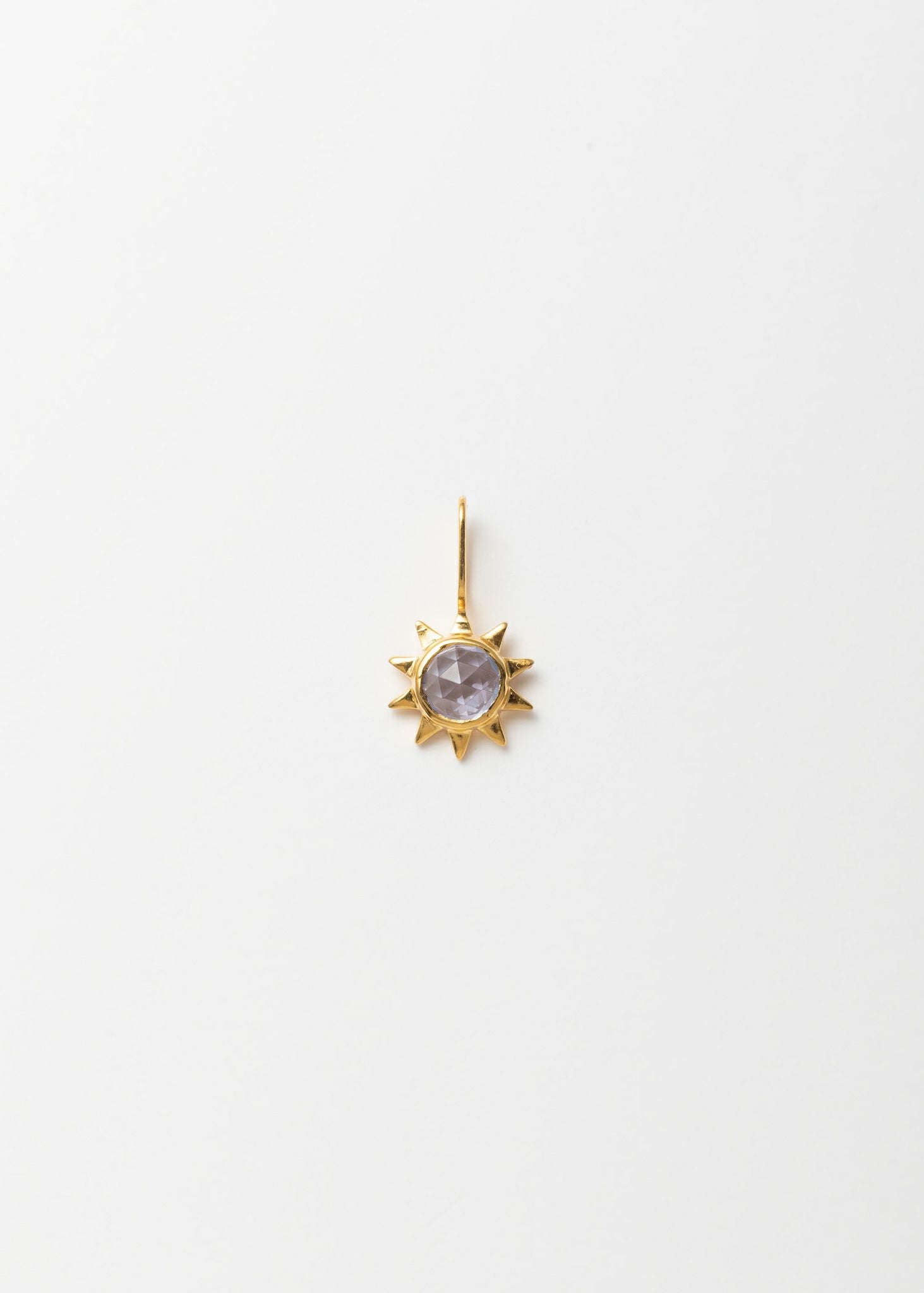 Sun Necklace Charm With Tanzanite