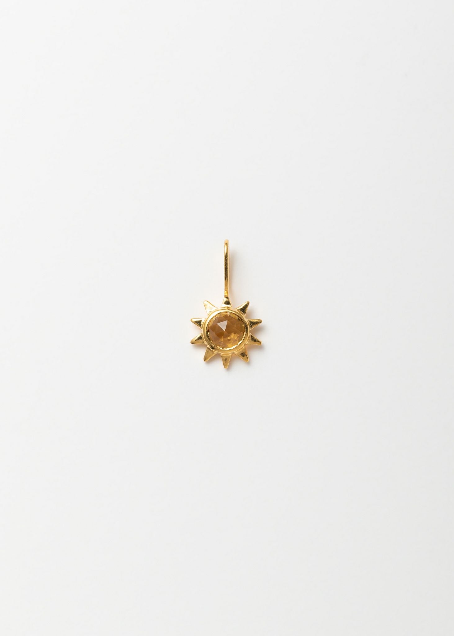 Sun Necklace Charm With Citrine