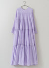 Cotton Voile Tiered Maxi Dress Lilac