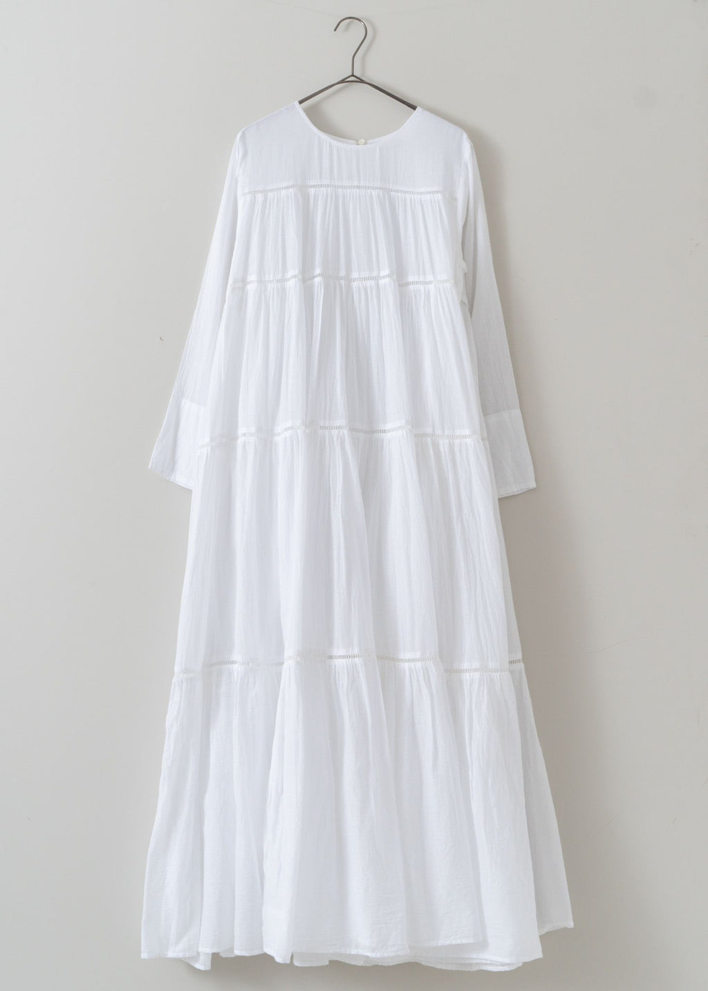 Cotton Voile Tiered Maxi Dress White | Pasand by ne Quittez pas 