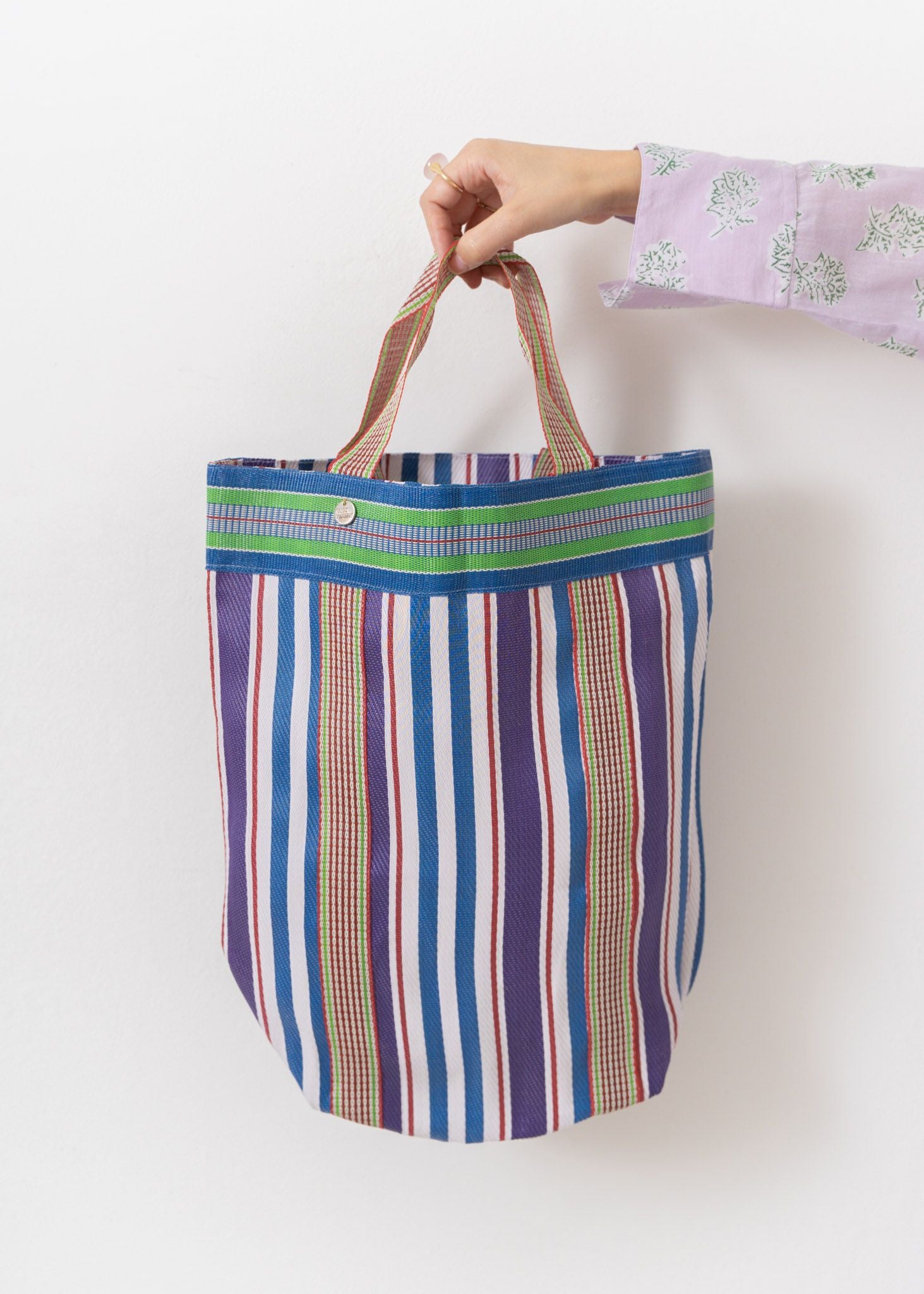 Multi Stripe Mesh Long Tote Bag