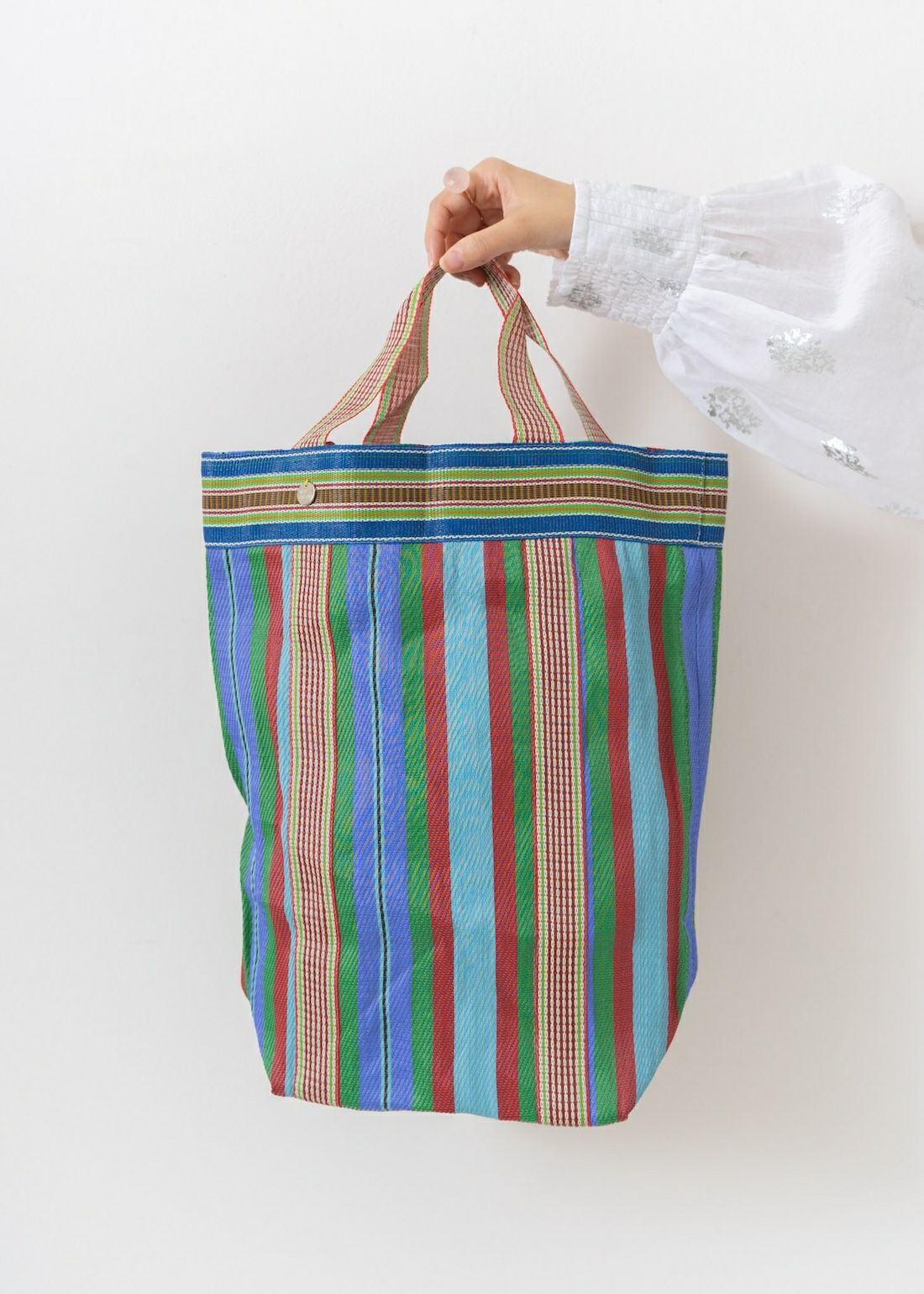 Multi Stripe Mesh Long Tote Bag