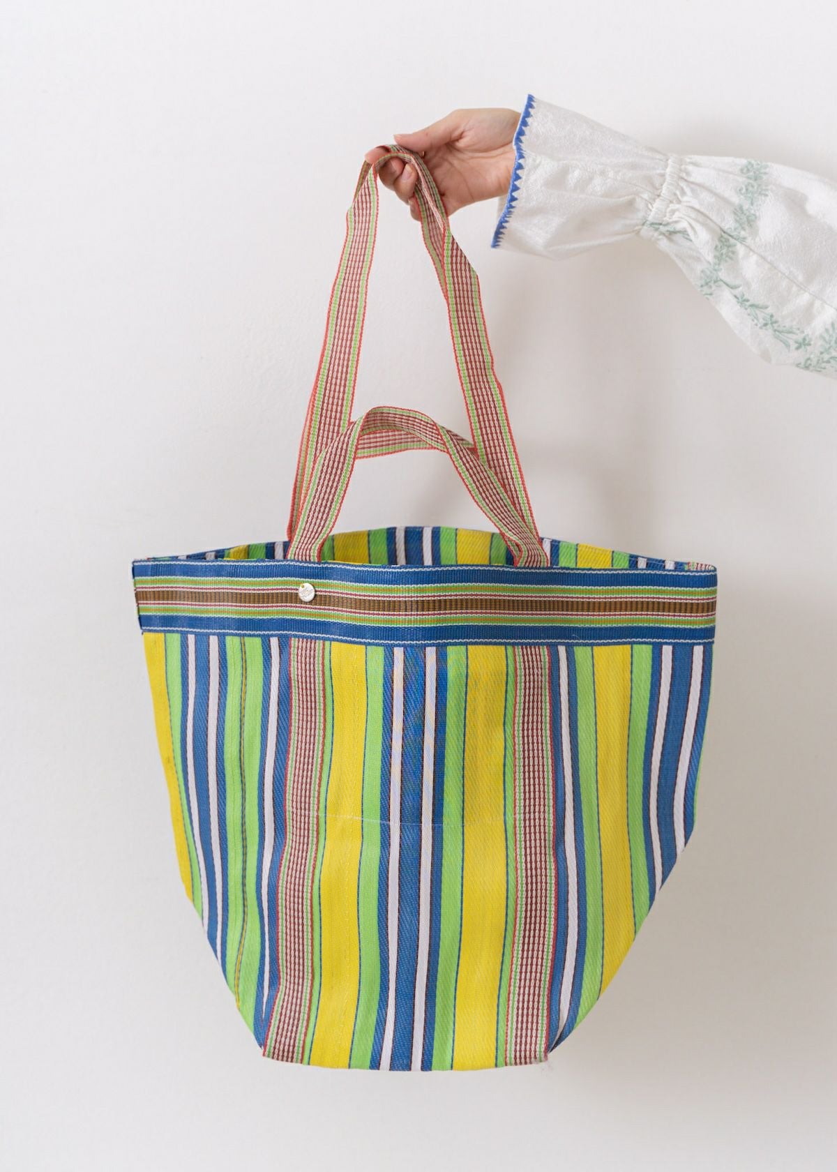 Multi Stripe Mesh Wide Tote Bag | Pasand by ne Quittez pas 