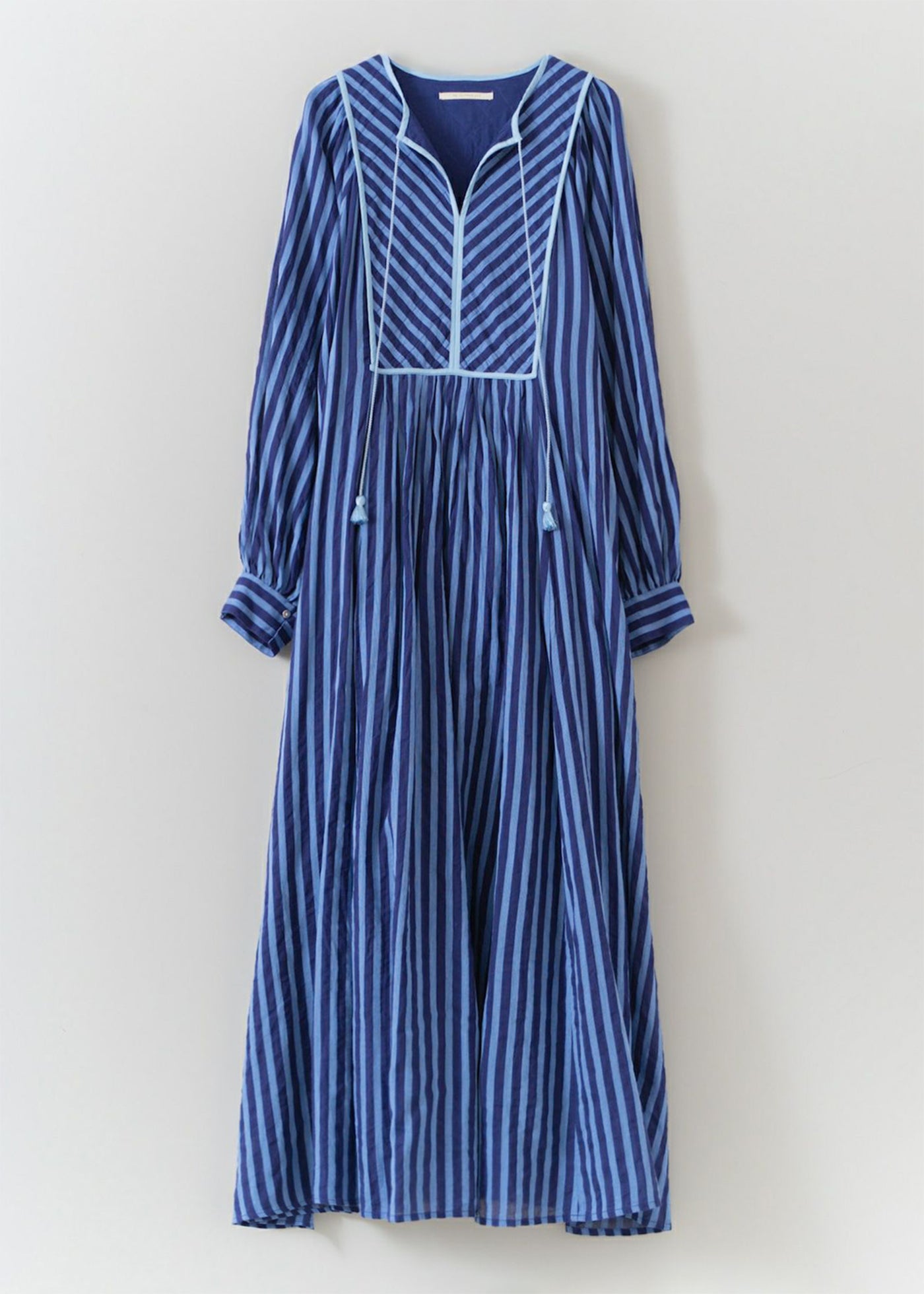 Cotton Voile Stripe Gather Dress