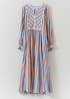 Cotton Voile Stripe Gather Dress