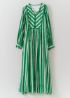 Cotton Voile Stripe Gather Dress