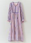 Cotton Voile Stripe Gather Dress