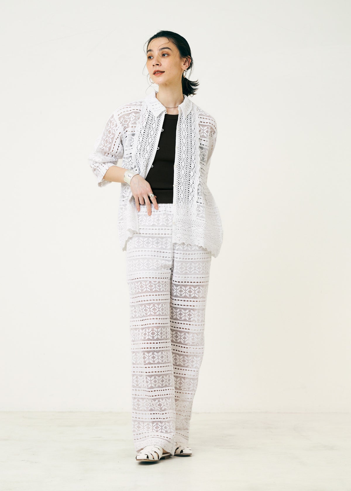 Cotton Border Lace Pants