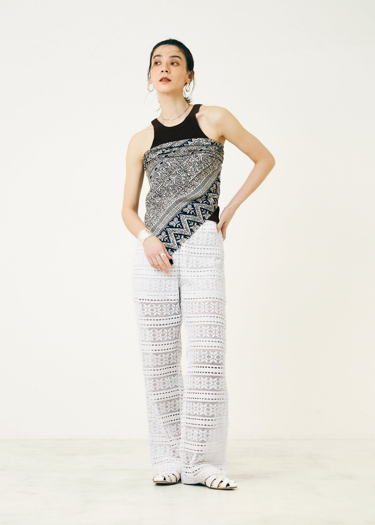 Cotton Border Lace Pants