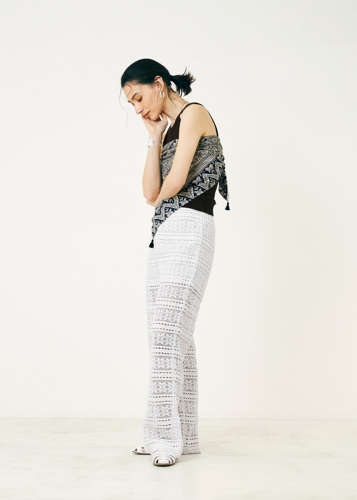 Cotton Border Lace Pants