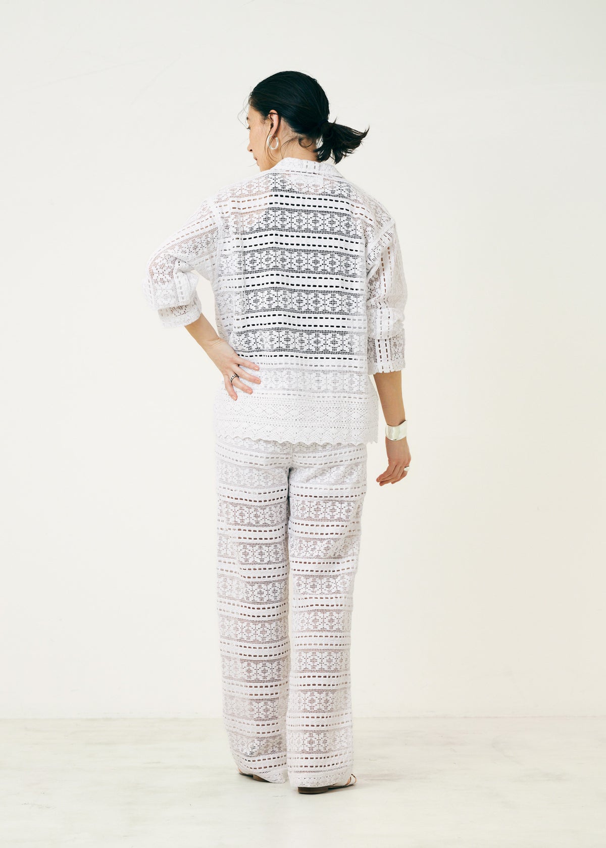 Cotton Border Lace Pants