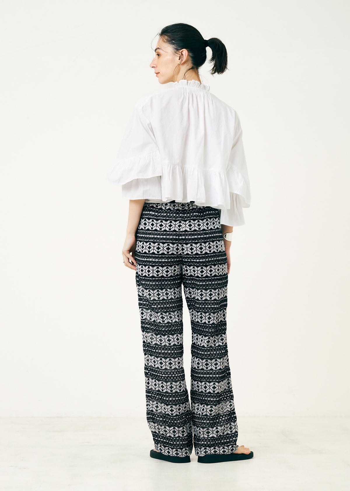 Cotton Border Lace Pants