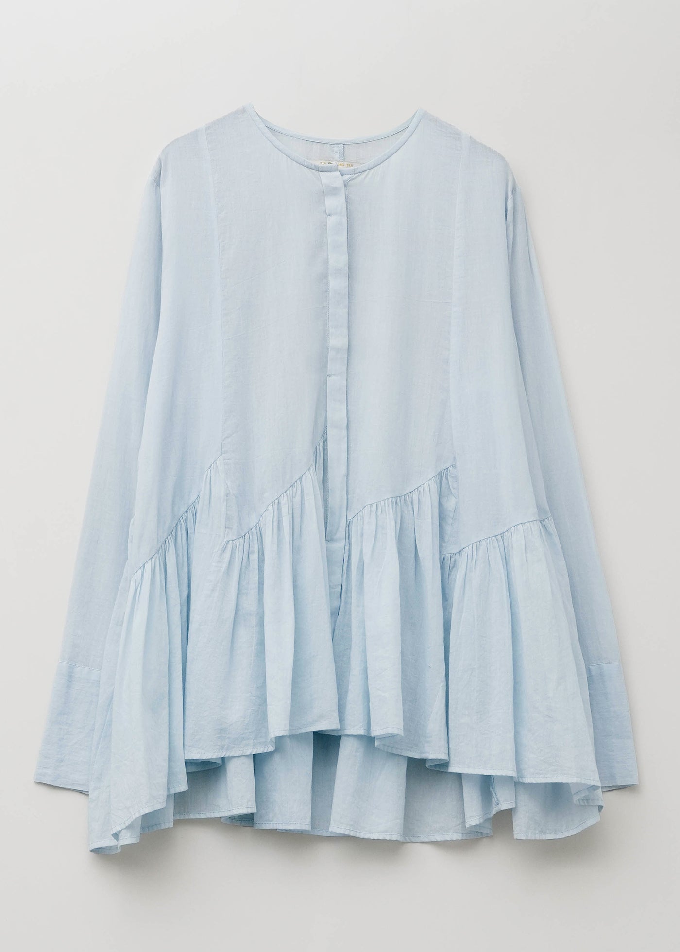 Cotton Voile Slant Panel Blouse