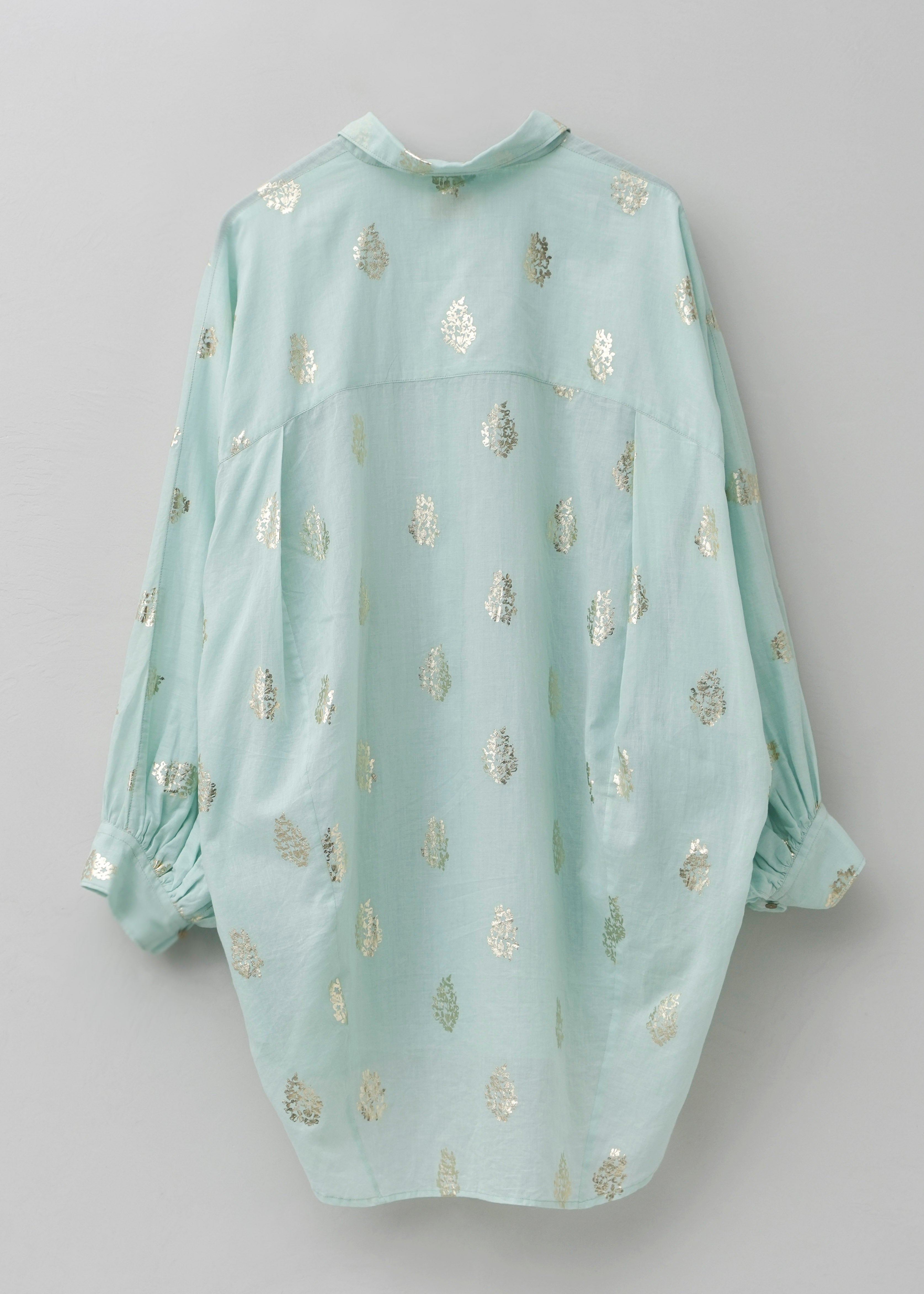 【7/22 10時発売】Cotton Voile Foil Flower Print Round Shirt