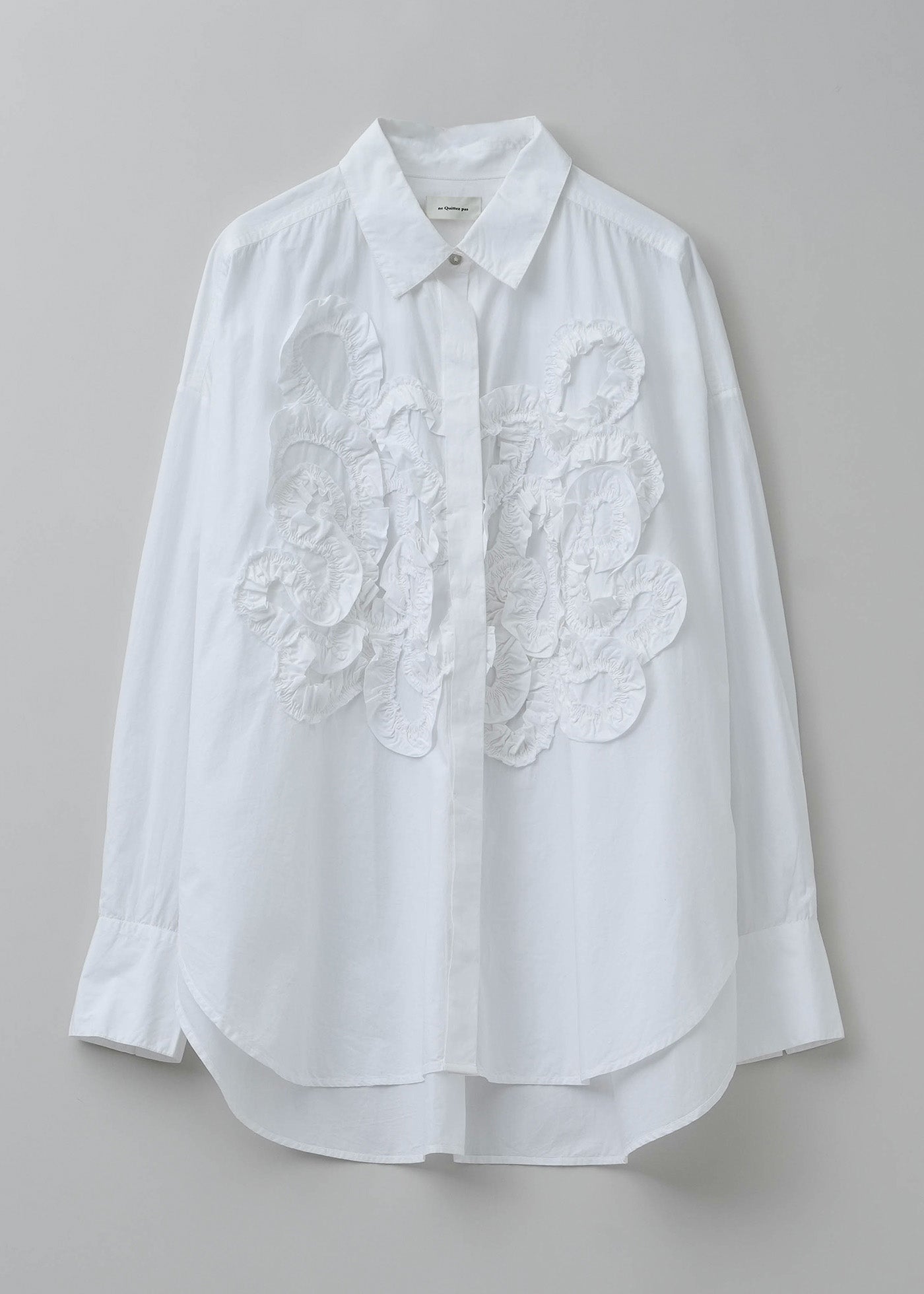 4月15日まで　べにやまだ ヌキテパ　フリルドレスシャツ Cotton Frill Motif Shirts | Pasand by ne Quittez pas | パサン